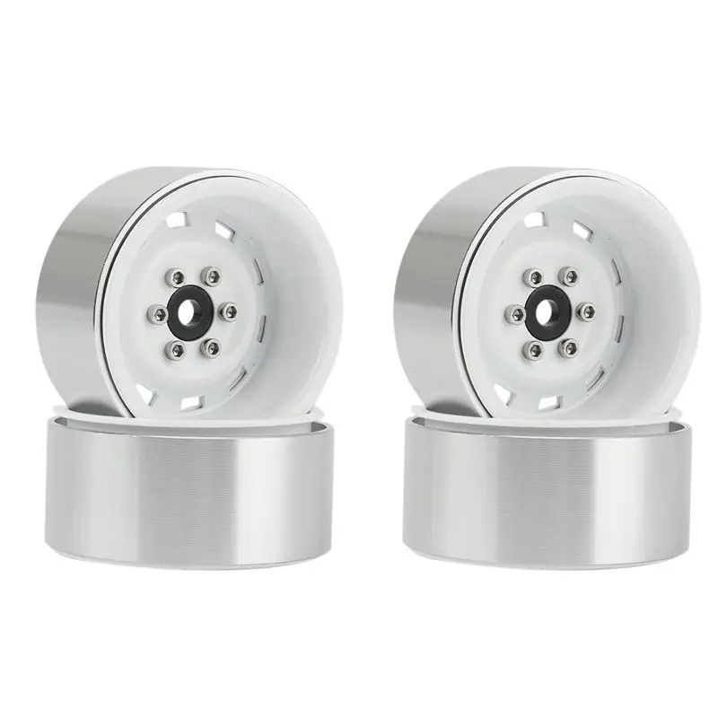 

A63T-4PCS 1.9Inch Metal Beadlock Wheel Hub Rim For 1/10 RC Crawler Car