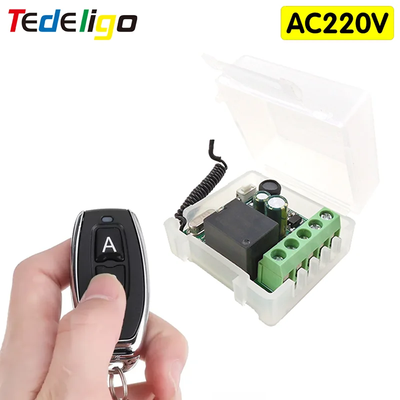 Pilot zdalnego sterowania 433 Mhz Przełącznik zdalnego sterowania AC 220 V 1CH RF Odbiornik przekaźnikowy Kod uczenia się Nadajnik RF