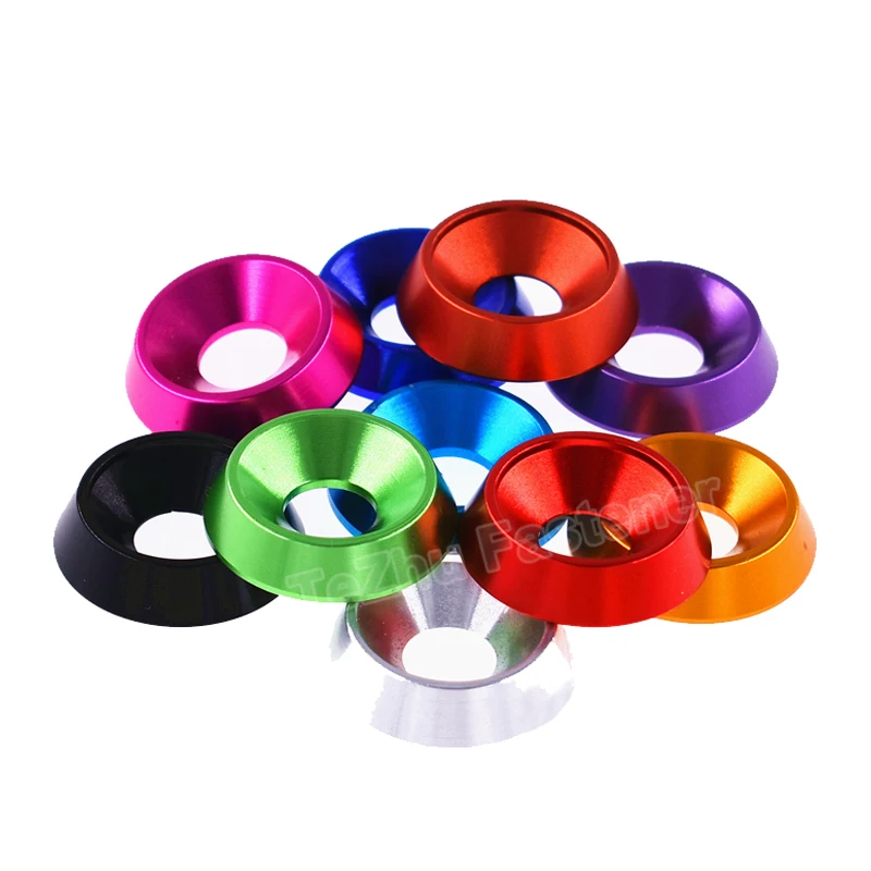 2Pcs M8*22 25mm Aluminum Profile Metal Anodized Dish Washers Flat Countersunk Head Bolt Screw Gasket Spacer Colourful Decoration