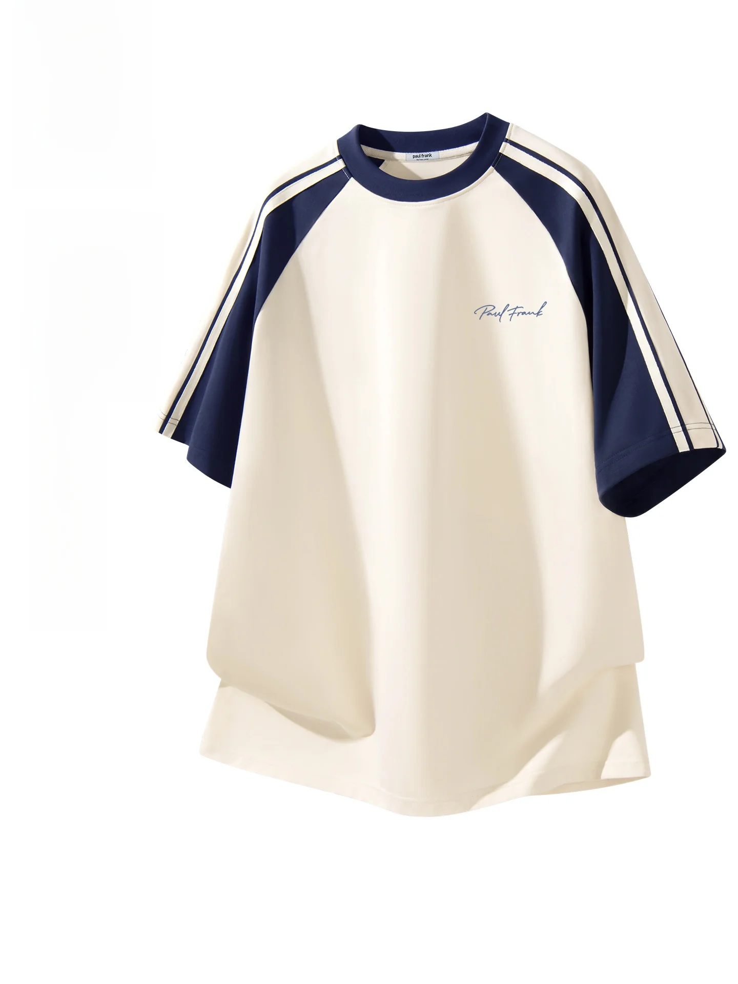 

Loose Fit ort Sve T-irt Men's Summer Casual Striped Design Couple's Faion Breathable Cotton Polyester Blend