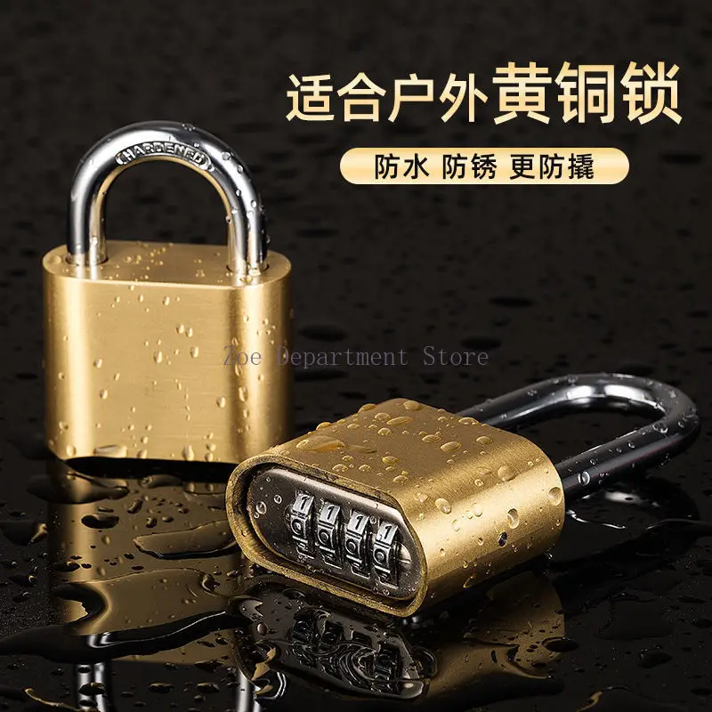 

Four-Digit Number Combination Padlock Waterproof Lock For Garage Closet Door Security Safety Lock Code Keyed Anti-thieft Lock