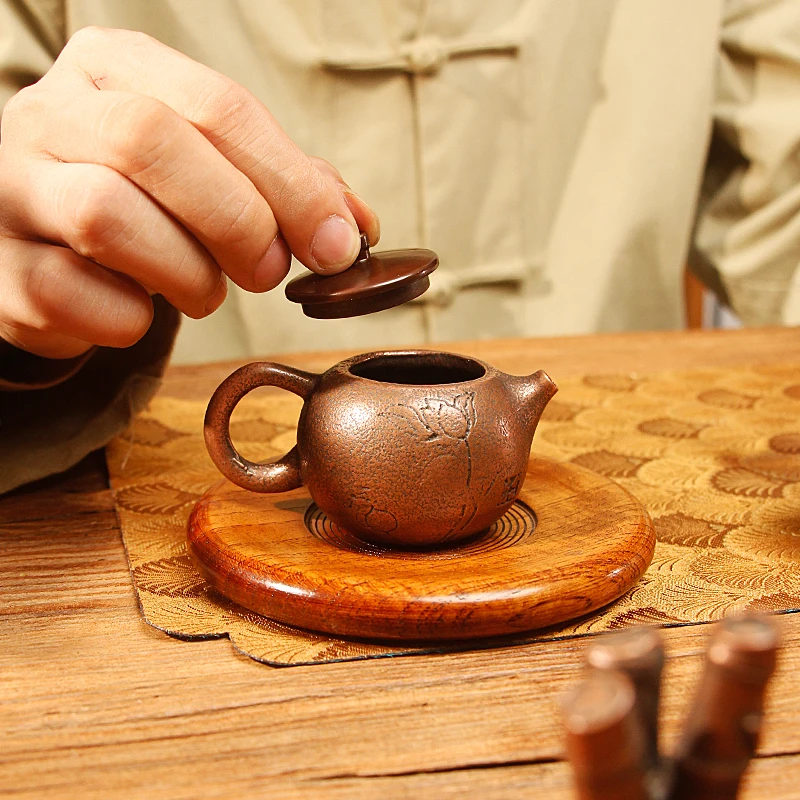 

100 мл чайник ручной работы с ручкой лотоса, чистая красная медь, заварочный чайник, китайский красивый фильтр, чайный сервиз, чайник ручной работы