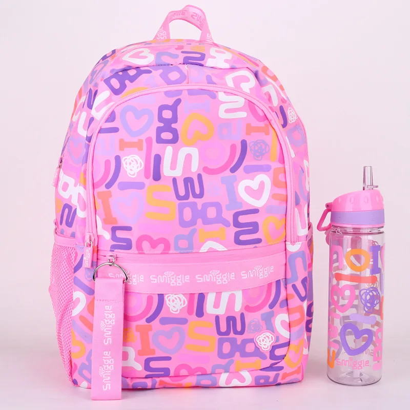 

2024 New Australian Smiggle Canvas Large Backpack Children's Backpack Outdoor Leisure Cute Backpack for Students