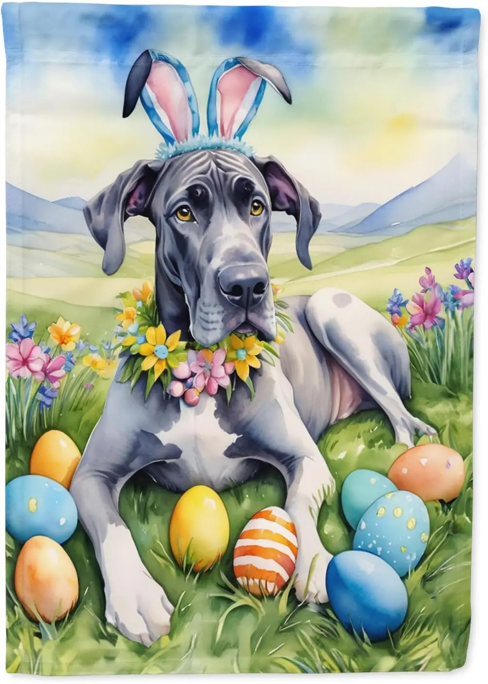 Caroline's Treasures DAC5062GF Great Dane Easter Egg Hunt Garden Flag Mailbox Flag Decorative Yard Flag Banner Outside Patio