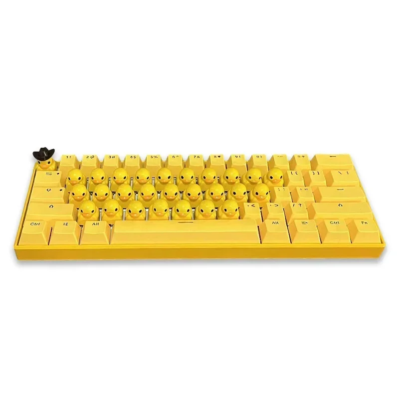 Imagem -04 - Pato com Fio Teclado Mecânico Personalizado Teclado Criativo Usb Periféricos de Computador dos Desenhos Animados Pato Voz Presente Aniversário Pato Amarelo