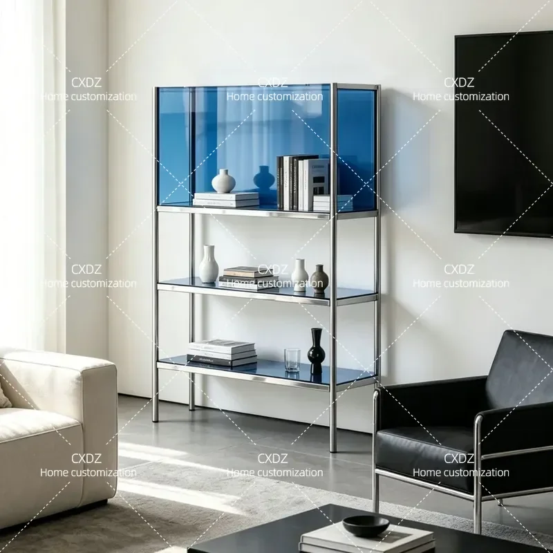 Acrylic Figure Display Cabinet Multi Layer Storage Shelf for Living Room Sofa Side Organizer Clear Showcase Stand