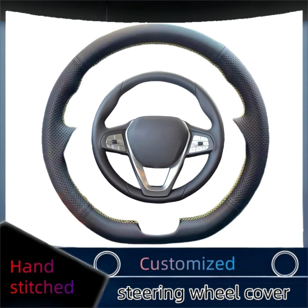 Braid Car Steering Wheel Cover Wrap Hand Sewing Microfiber Leather For BMW G20 G30 G31 530i 540i 530e G32 G11 G12 X3 X4 X5 X7