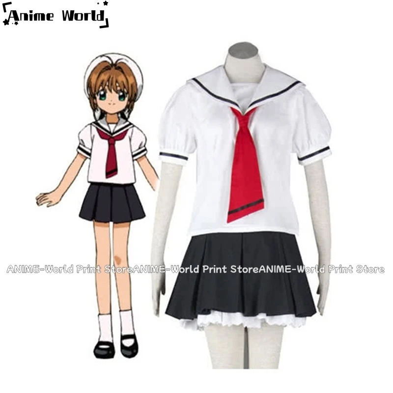 

《Custom Size》Anime Cardcaptor Sakura Tomoeda Elementary School Summer School Uniform Halloween Costumes