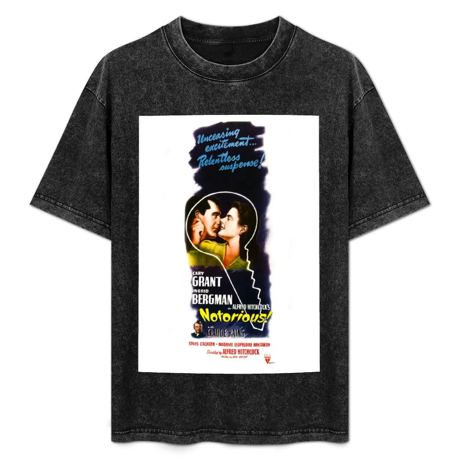 

Notorious (1946) Movie Poster T-Shirt Fashion Graphic Tee for Men