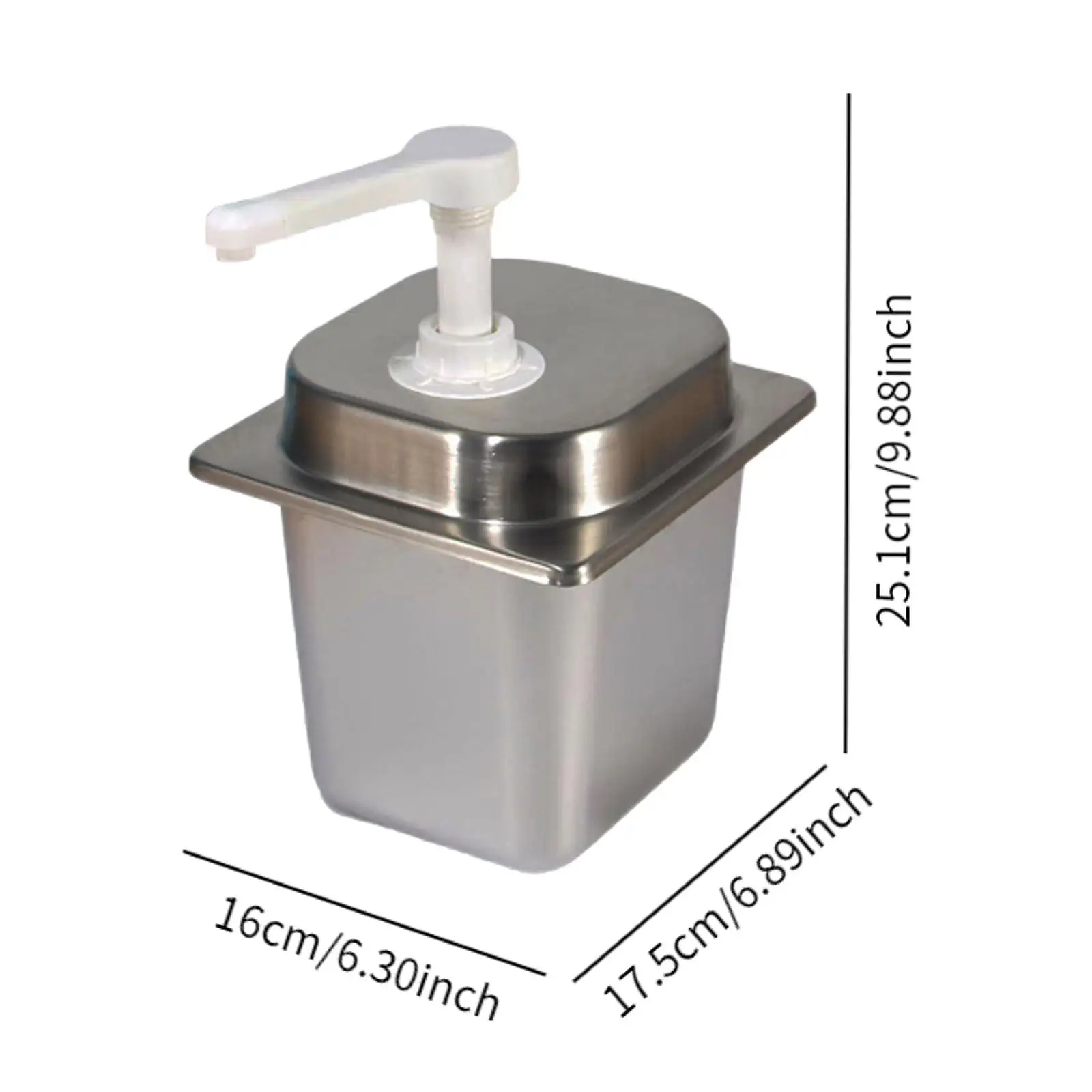 2.3L Manual Sauce Dispenser Stainless Steel Jam Quantitative Pressing Pump Bottle for Restaurant Home 10cc/15cc/20cc/30cc