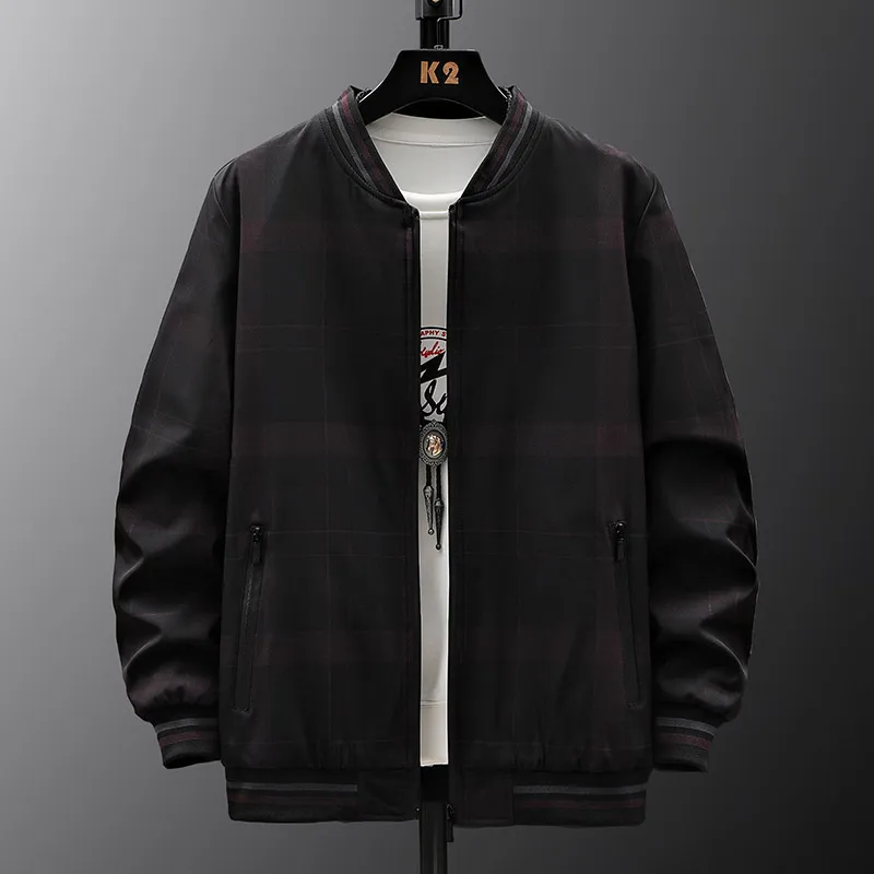 

Клетчатая осенняя новая спортивная ветровка, уличная мягкая мужская легкая куртка-бомбер, весеннее женское теплое пальто на молнии, повседневные походные топы