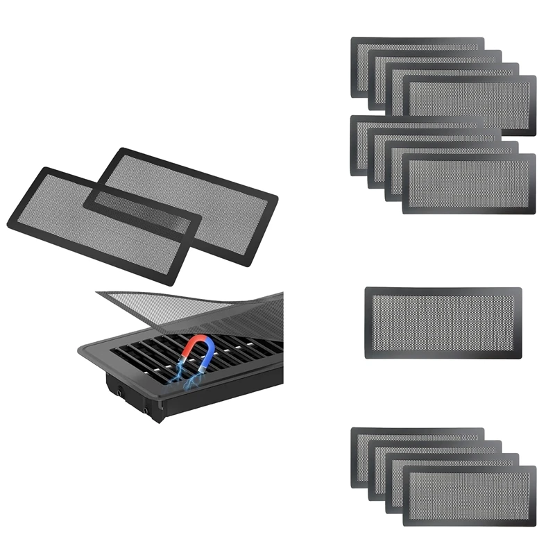 Magnetic Floor Vent Covers - 5.5X12inch Mesh Filters For Home/Floor/Wall/Ceiling Catch Debris Hair Dust