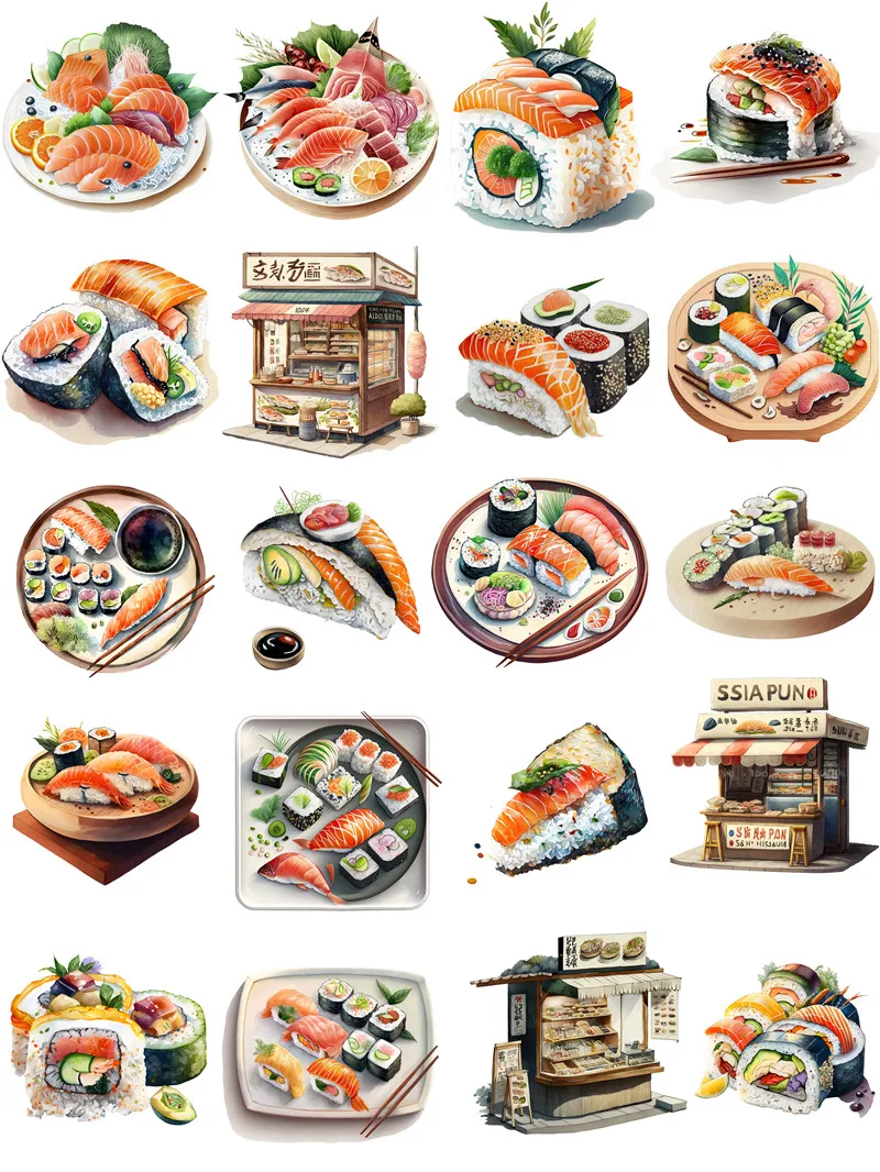 Japanese sushi Stickers Crafts And Scrapbooking stickers kids toys book Decorative sticker DIY Stationery