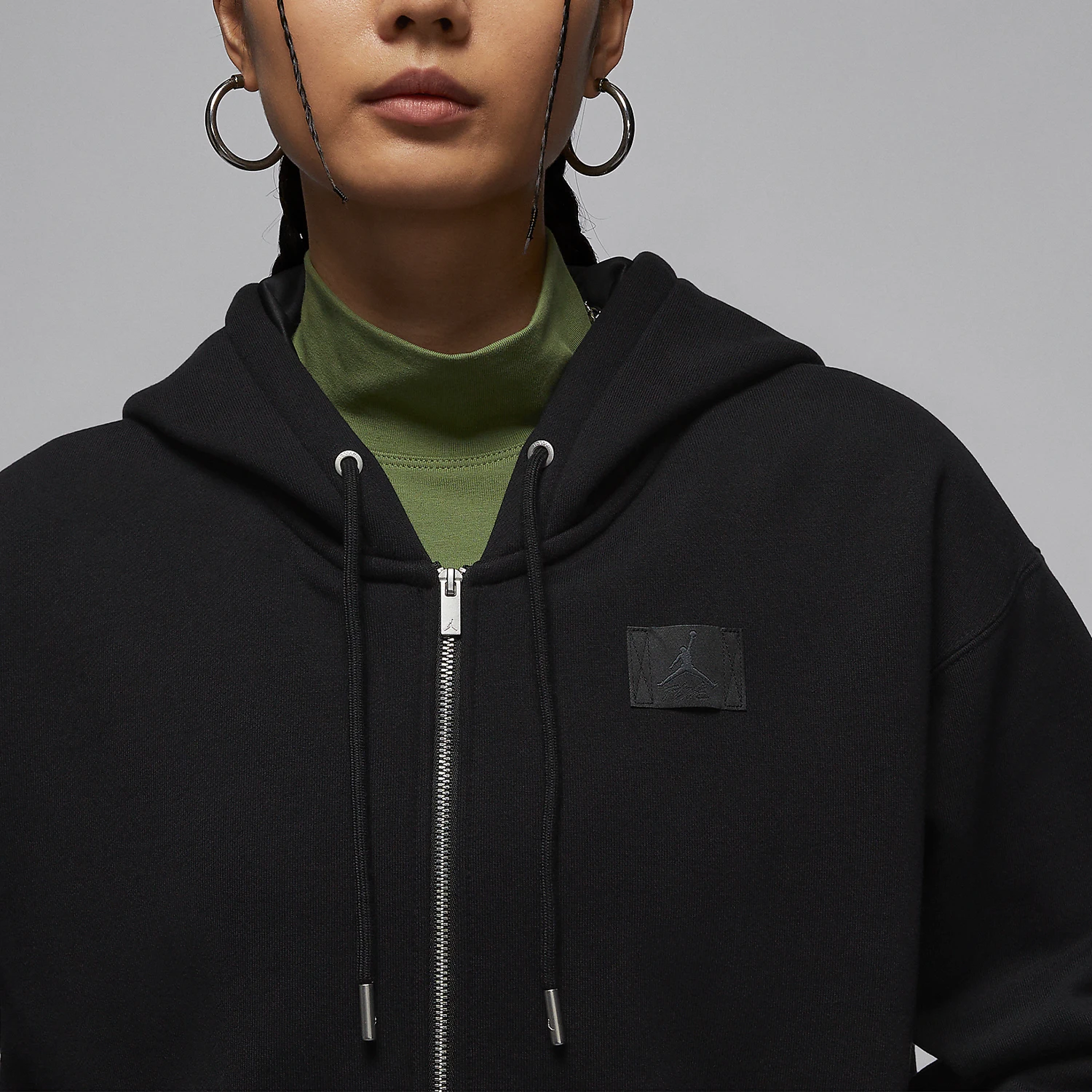 Giacca con cappuccio da esterno casual allentata da donna originale Nike JORDAN FZ1251-010