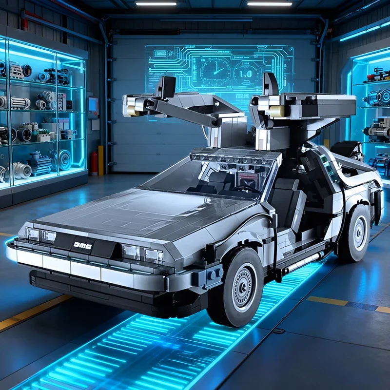 Blocs de construction techniques de retour vers le futur, 1872 pièces, modèle de véhicule, briques à assembler, jouets cadeaux pour enfants et adultes