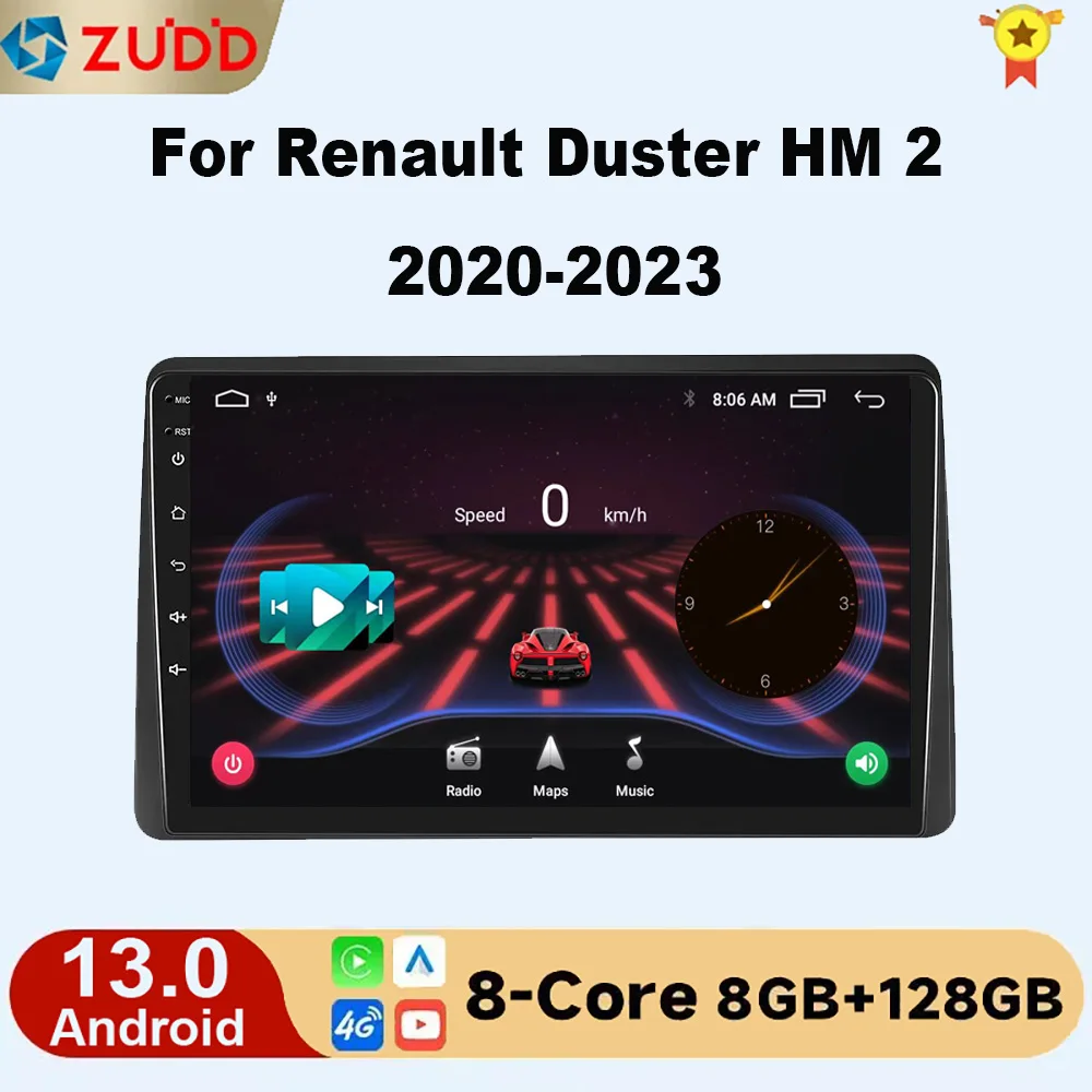 

2din Android Auto Radio for Renault Duster HM 2 2020-2023 Arkana 2019-2023 Wireless Carplay 4G Car Multimedia GPS autoradio DVD