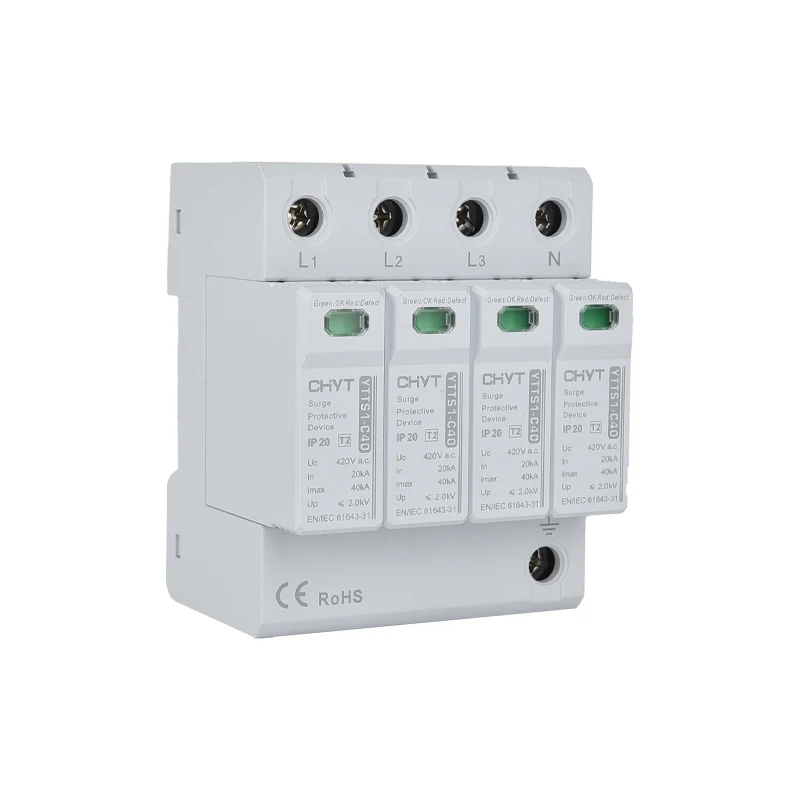 

3PCS 2024 New Competitive Price 1P 2P 3P 4P Surge Protective Device Voltage Protection 3 Phase Surge Protector