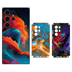 3M Material Cool Pattern Matte Film Skin Phone Back + Sides Sticker For Samsung Galaxy S24 Ultra S23+ S23 Ultra S22 Cartoon Wrap