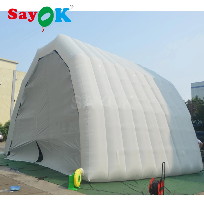 SAYOK 8m Giant Outdoor Inflatable Car Arch Tunnel Tent Inflatable Shelter Tunnel Tent for Advertising Events Shows Stage Decor