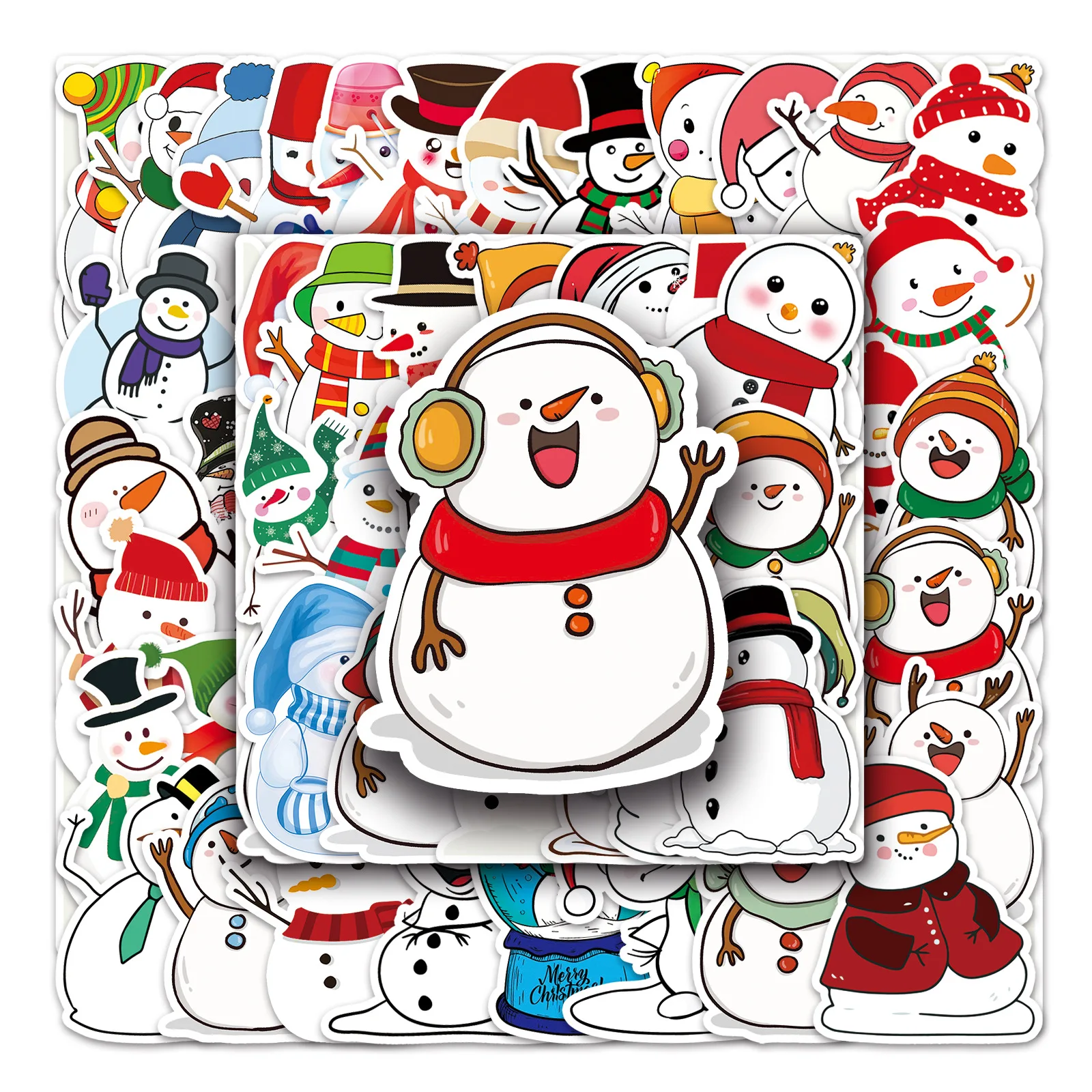 50Pcs Cartoon Snowman Series Graffiti Stickers adatto per caschi per Laptop decorazione Desktop adesivi fai da te giocattoli all'ingrosso