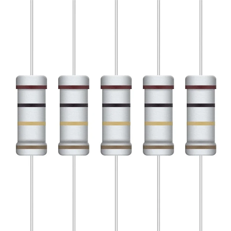 1Ω에서 1MΩ까지 3W 탄소 필름 저항기 키트 25가지 값 3W 5% 저항기 모음