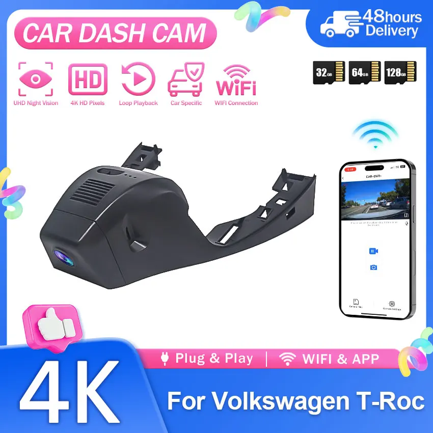 camara-de-salpicadero-4k-para-vw-volkswagen-t-roc-t-roc-troc-2017~2026-grabadora-de-video-para-coche-con-vision-nocturna-y-grabacion-en-bucle