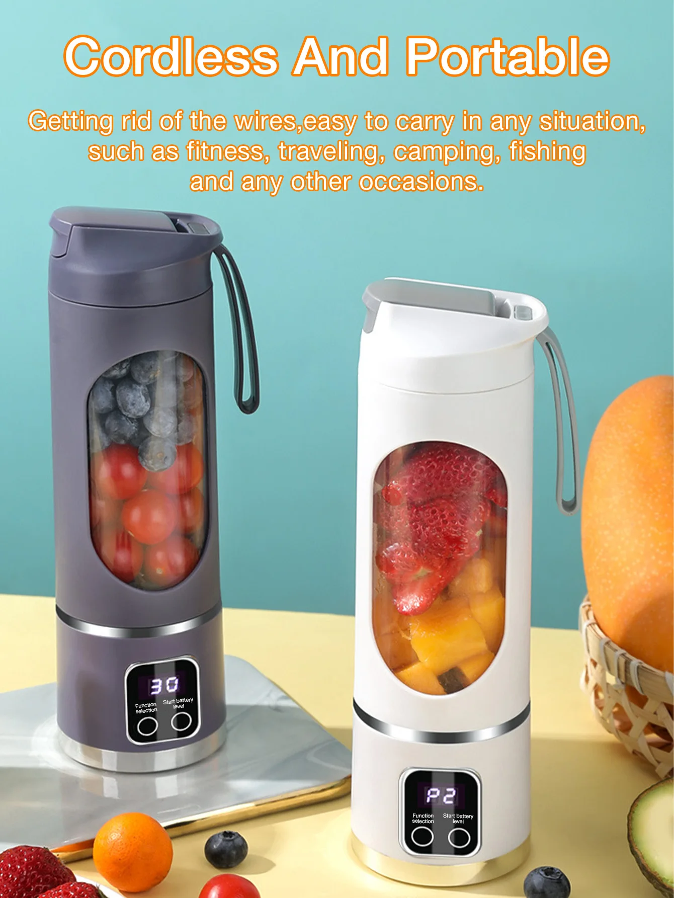

Mini USB Rechargeable 450ml Portable Juicer & Blender with Stainless Steel 304 Blades Type-C Charging for Outdoor Use