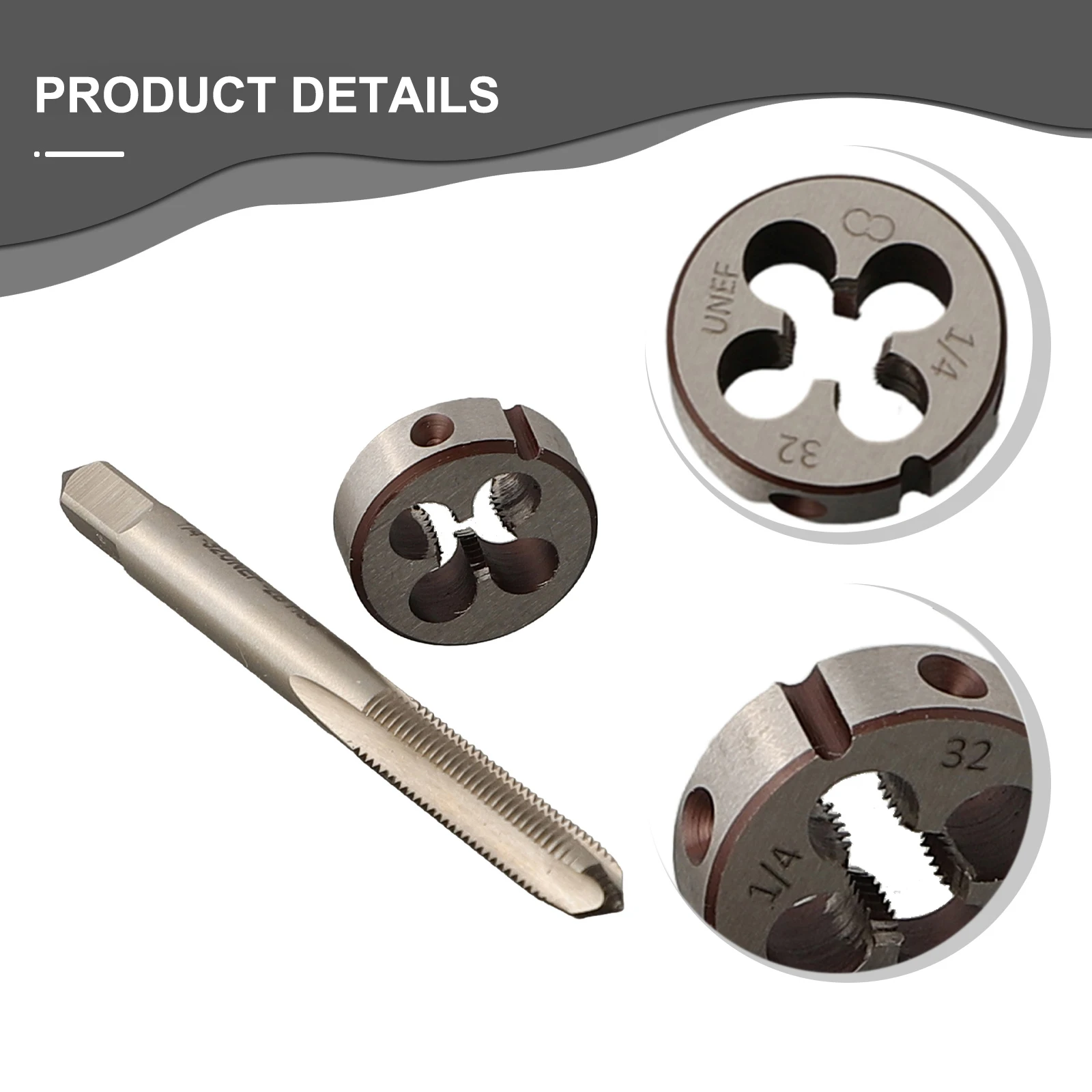 

14 32 UNEF Threading Tool Set with Right Hand Cutting Die HSS Material for Metal Threads Restoration and Muzzle Work
