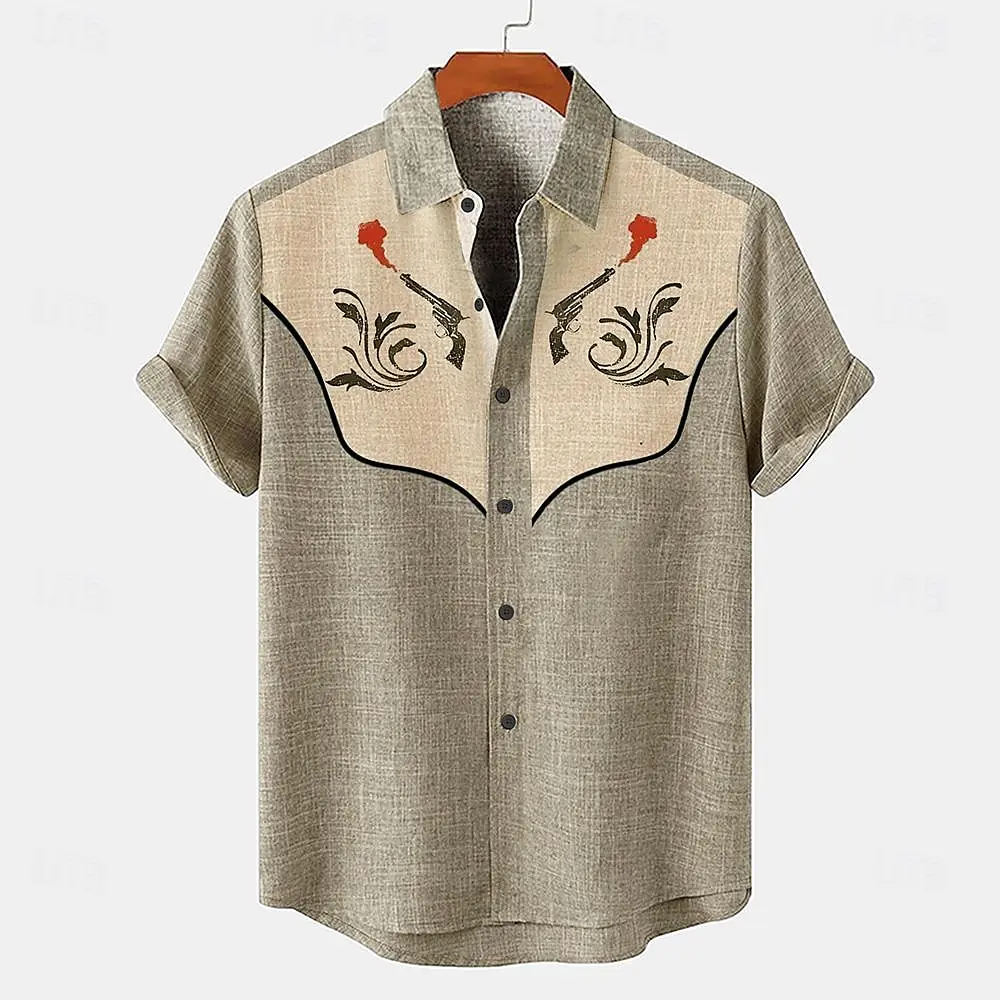 2024 new summer linen fashionable short sleeved shirt suitable for Hawaii vacation shirt men\'s top Asian popular style