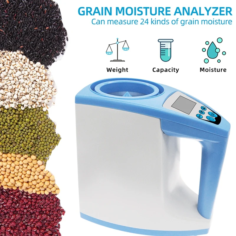 Probador de humedad de grano de LDS-1G, medidor de humedad Digital automático de alta precisión para maíz, arroz, trigo, enchufe europeo