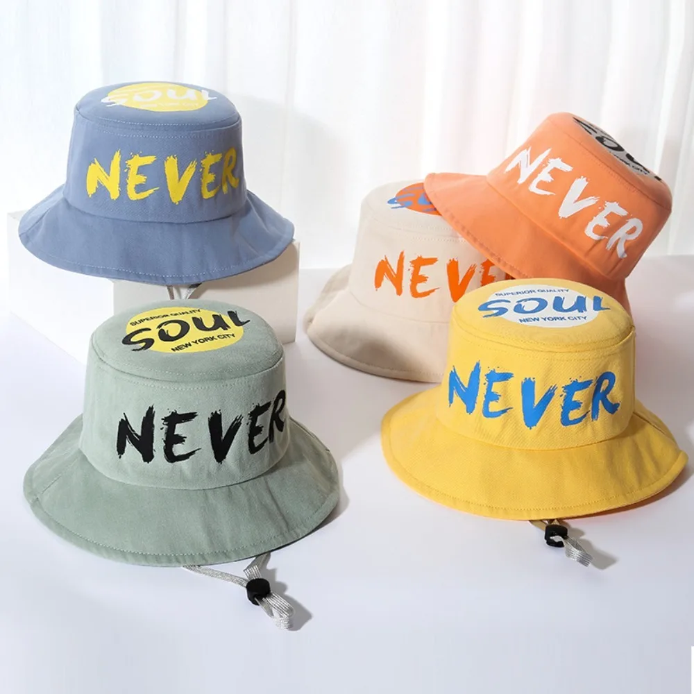 Letter Letter Hat Hot Sale Cartoon UV Protection Baby Fisherman Hat Wide Brim Neck Ear Cover Baby Sun Hat Boys Girls