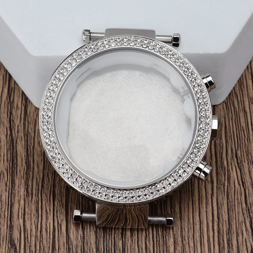 

39mm Men's Watch Case Stainless Steel Silver Case Fit for Miyota JS25 Quartz Movement DIY Watch Accessories Parts High Quality