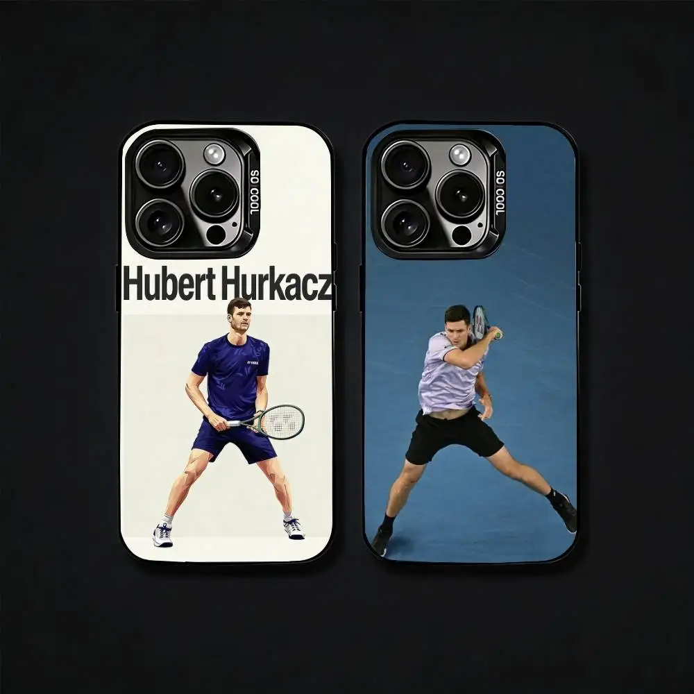 

tennis player H-Hubert H-Hurkacz Phone Case For iPhone17, 16,15,14,13,12 Pro Max Black Candy Matte Shockproof Cover