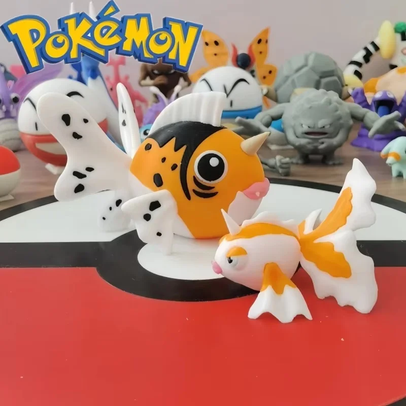 New Pokemon Goldeen Seaking Action Figure Proportion World 1:20 Diy 3d Printing Kawaii Character Desktop Model Kid Cute Toy Gift