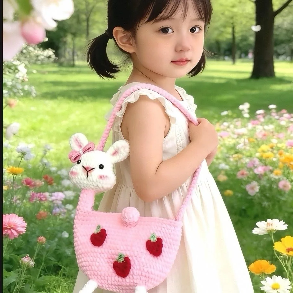 kit-de-material-para-croche-diy-coelho-morango-de-dia-de-primavera-com-barra-de-gelo-bolsa-de-moedas-de-la-feita-a-mao-presente-infantil