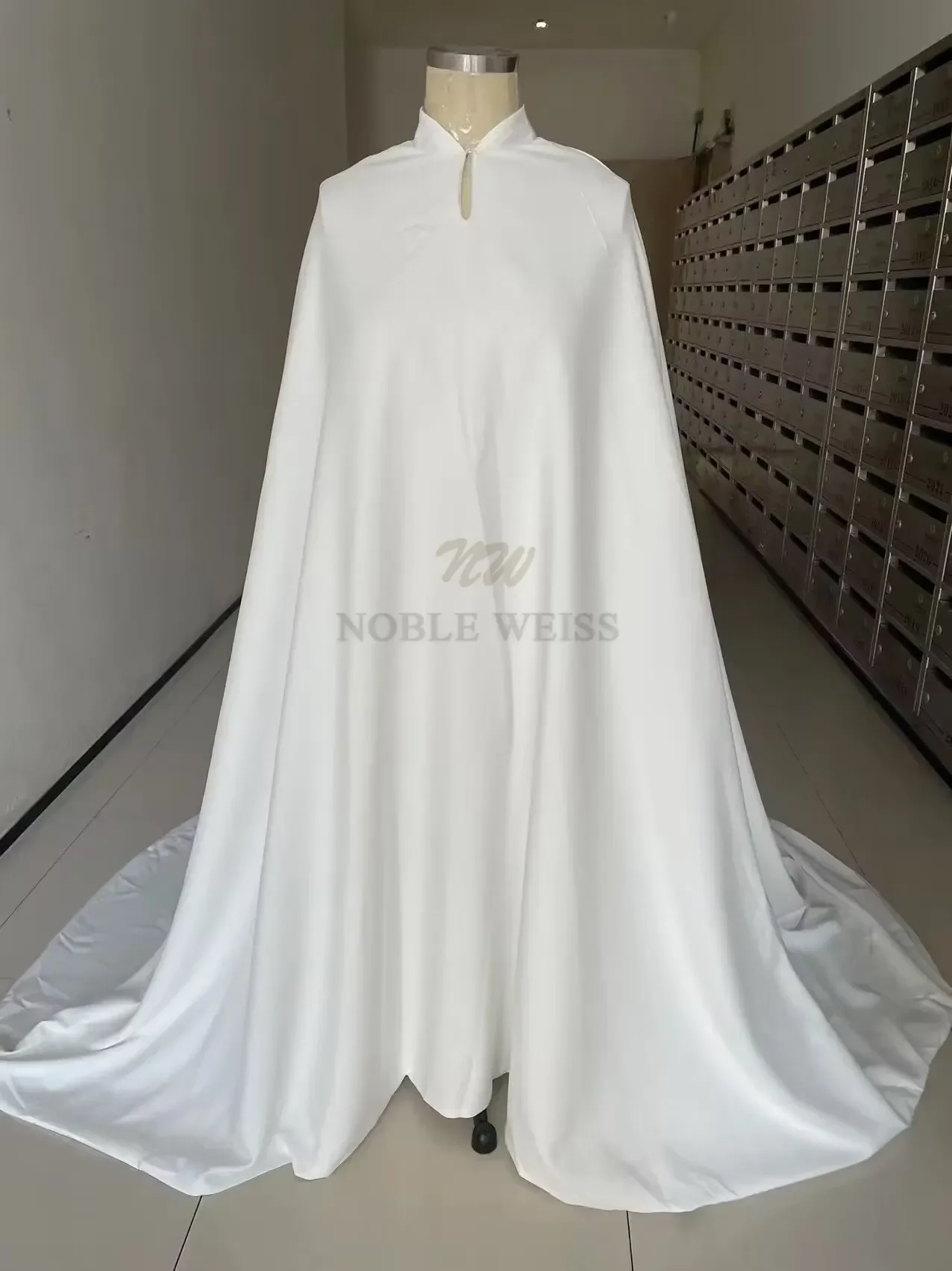 Long Wedding Cape Bridal Cloak Shawl Coat Costume Cosplay Party Wrap High Collar Customized