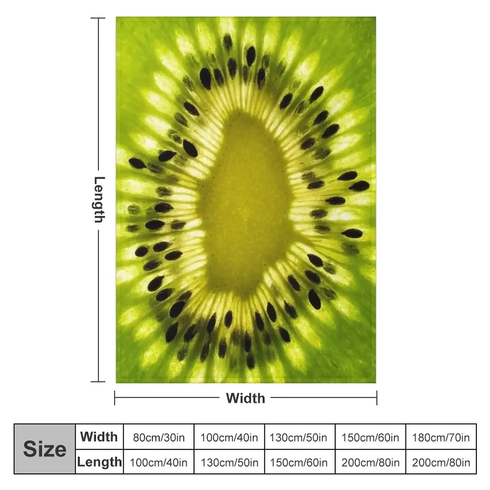 New Kiwi fruit theme based Throw Blanket couch cozy soft plush fuzzy picnic outdoor blanket