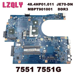 LZQLY For Acer Aspire 7551 7551G Laptop Motherboard JE70-DN 48.4HP01.011 MBPT901001 DDR3 Socket S1 Free CPU Fully Tested