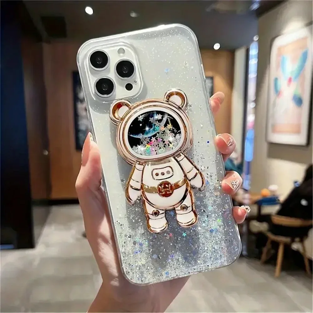 Coque scintillante Bling AstronsomBear pour Xiaomi, support de support, coque pour Redmi Note 12 4G 9S 10S 11S 8 8T 9 10 11 Pro 10C 10A 9C