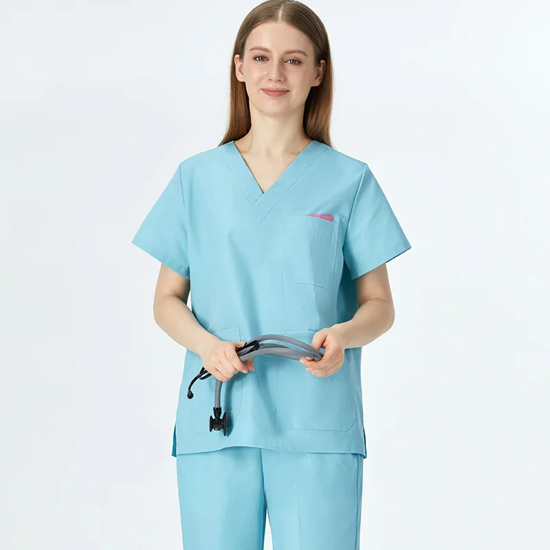 Professional 3 pockets Nurse Clothes Breathable Medical Scrubs Set Doctor Uniforms Workwear Slim Fit Dental Surgeon Suits 207