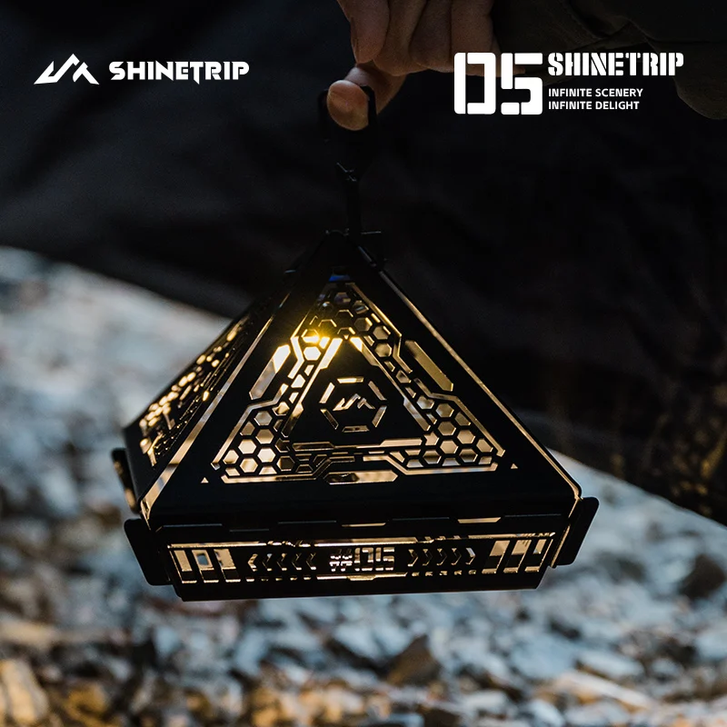 

Outdoor Camping Cover ShineTrip Stainless2026 Steel Tactical Pyramid Lantern Shade Portable IGT Compatible Atmosphere Lighting