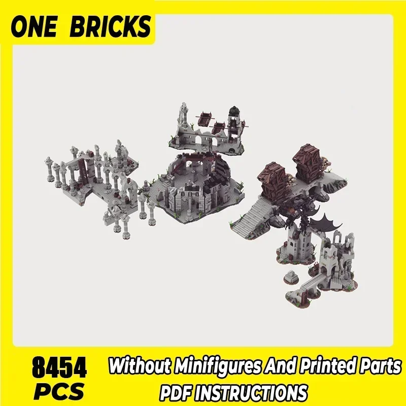 Schloss Ziegel Magische Ringe Moc Baustein Film Szene UCS Hauptstadt Osgi liath Modell DIY Montage Street View Spielzeug Kind Geschenk