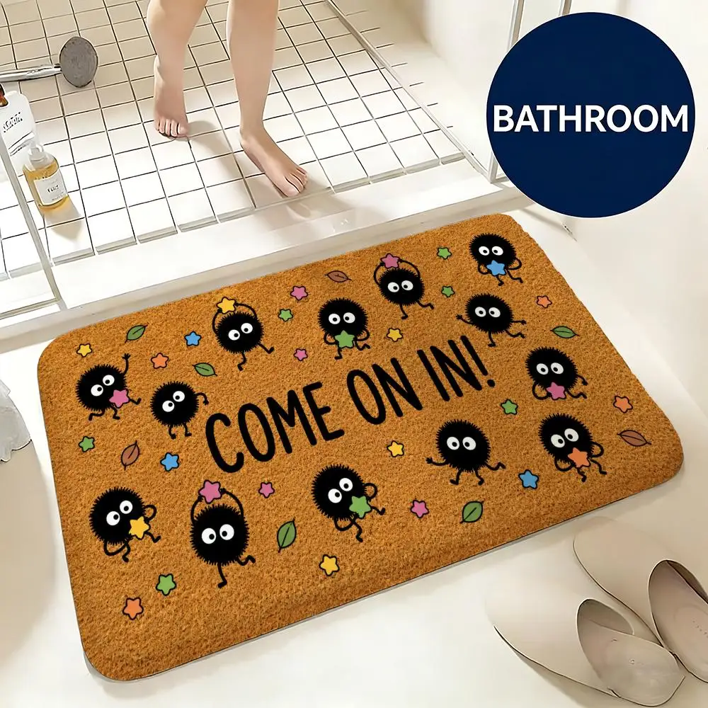 Cute Spirits Floor Mat Non-Slip Absorbent Doormat Bathroom Bedroom Home Decor Rug