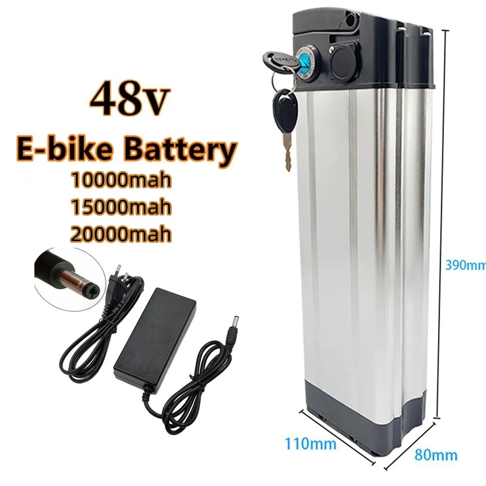 Silver Fish-Paquete de batería de litio para bicicleta eléctrica, 48V, 10AH/15AH/20Ah, GW20, KS26