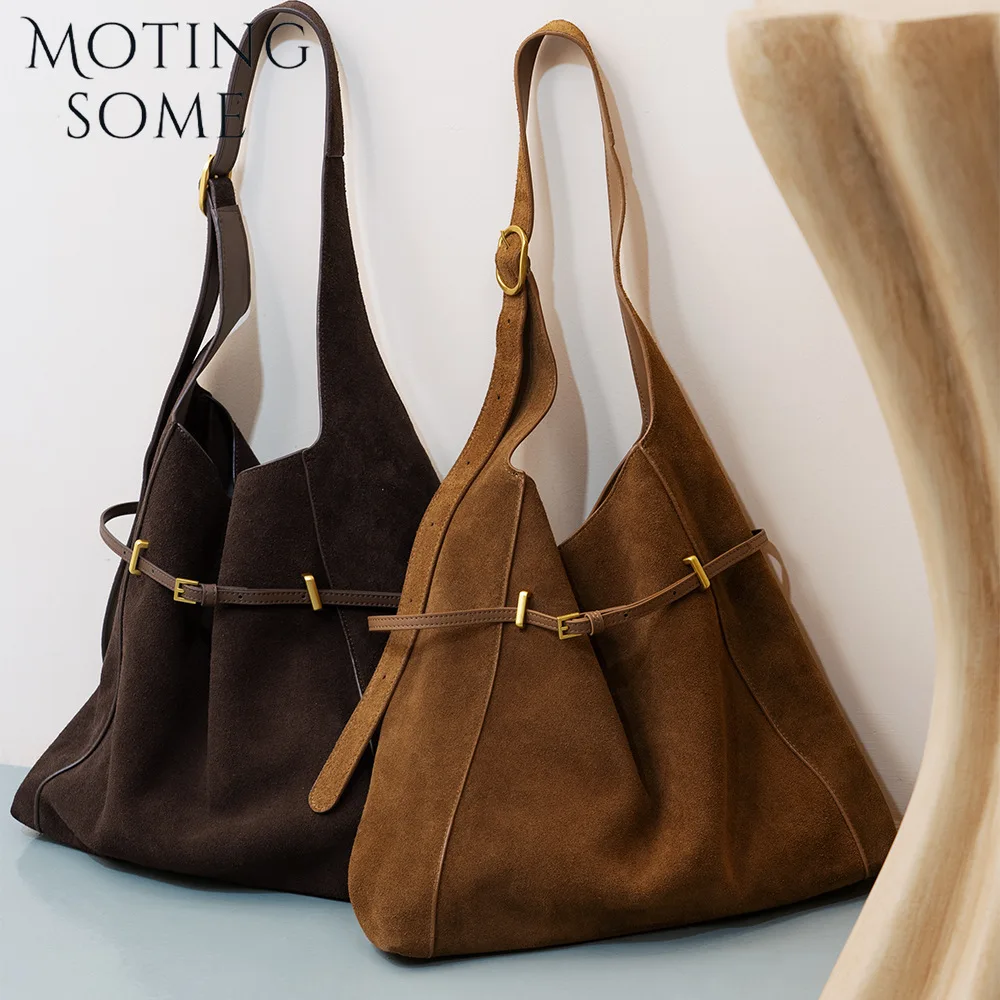 

Motingsome Замшевые сумки большой вместимости Сумка на плечо и кошелек Роскошная дизайнерская сумка Качественная матовая кожа Зимние бродяги Новинка