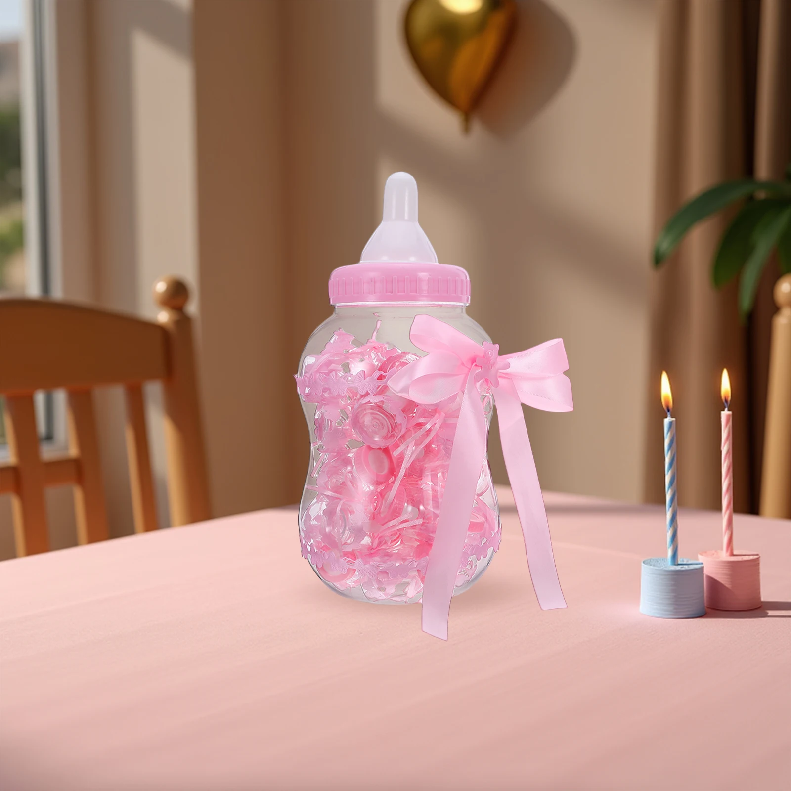

1 set Baby Shower Candy Boxes Clear Mini Bottles Party Favors Transparent Treat Storage Containers Guest Favor Boxes Wedding