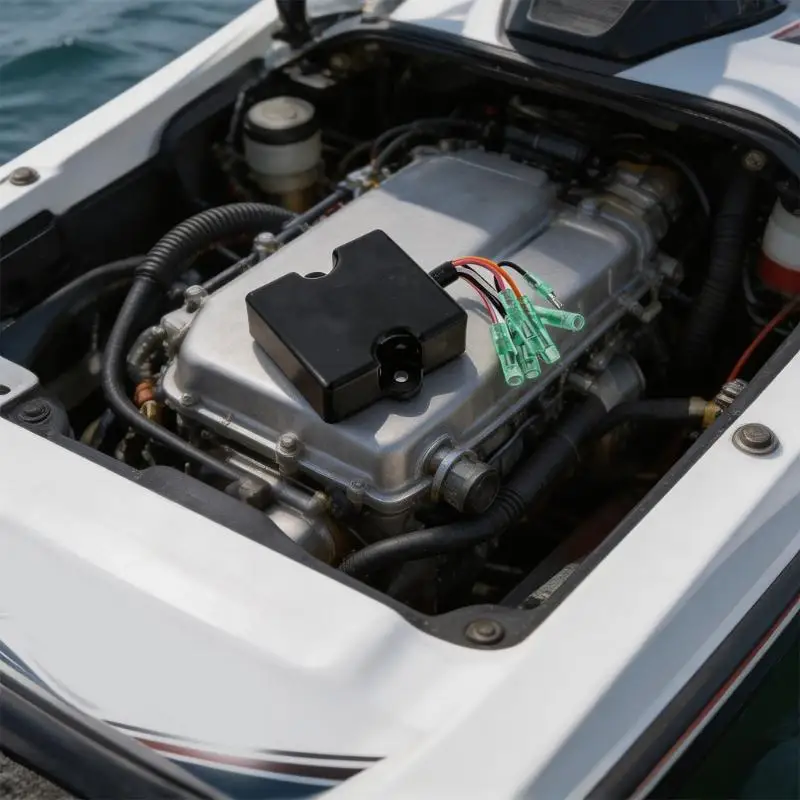 CDI Box 62T-85540-00 PWC Electrical Unit, Black ABS Box with Wire Harness, Terminal Leads, and Mounting Ear for Marine