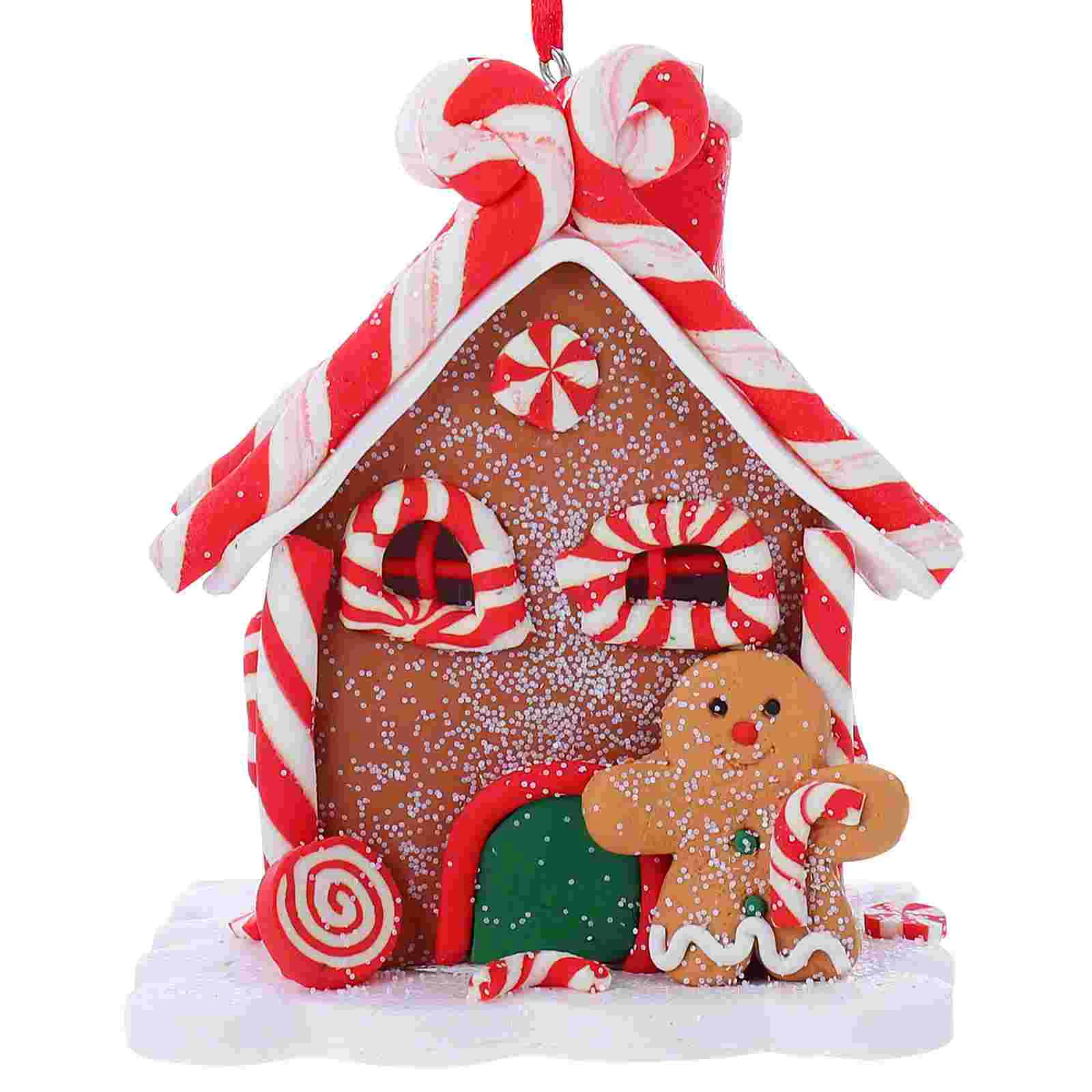 

Christmas Cottage Pendant Table Decoration for Lollipop Party Xmas Tree Hanging Polymer Clay