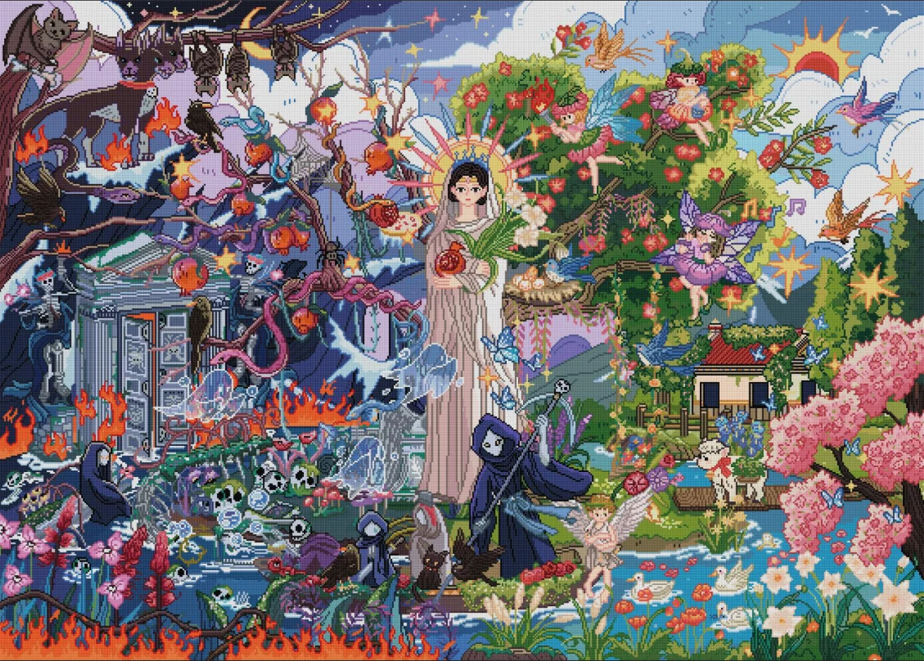 

Foreveryoung Pact of the Underworld Fruit Diamond Painting Kit, 55"×39" (140×100cm) Resin Square+AB Diamonds