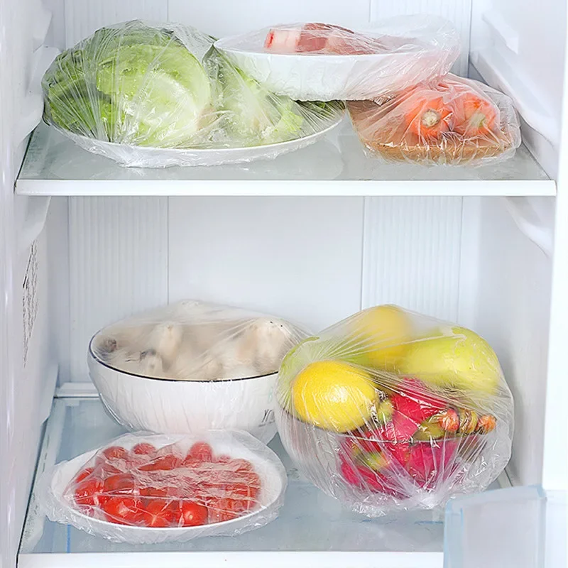100/400pcs Disposable Food Cover Food Grade Fruit Vegetable Storage Bag Elastic Plastic Bag Bowl Cup Kitchen Fresh Keeping Bag image 4